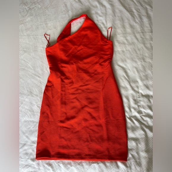 NBD Red Orange One-Shoulder Bodycon Dress for Cocktail - Picture 4 of 11